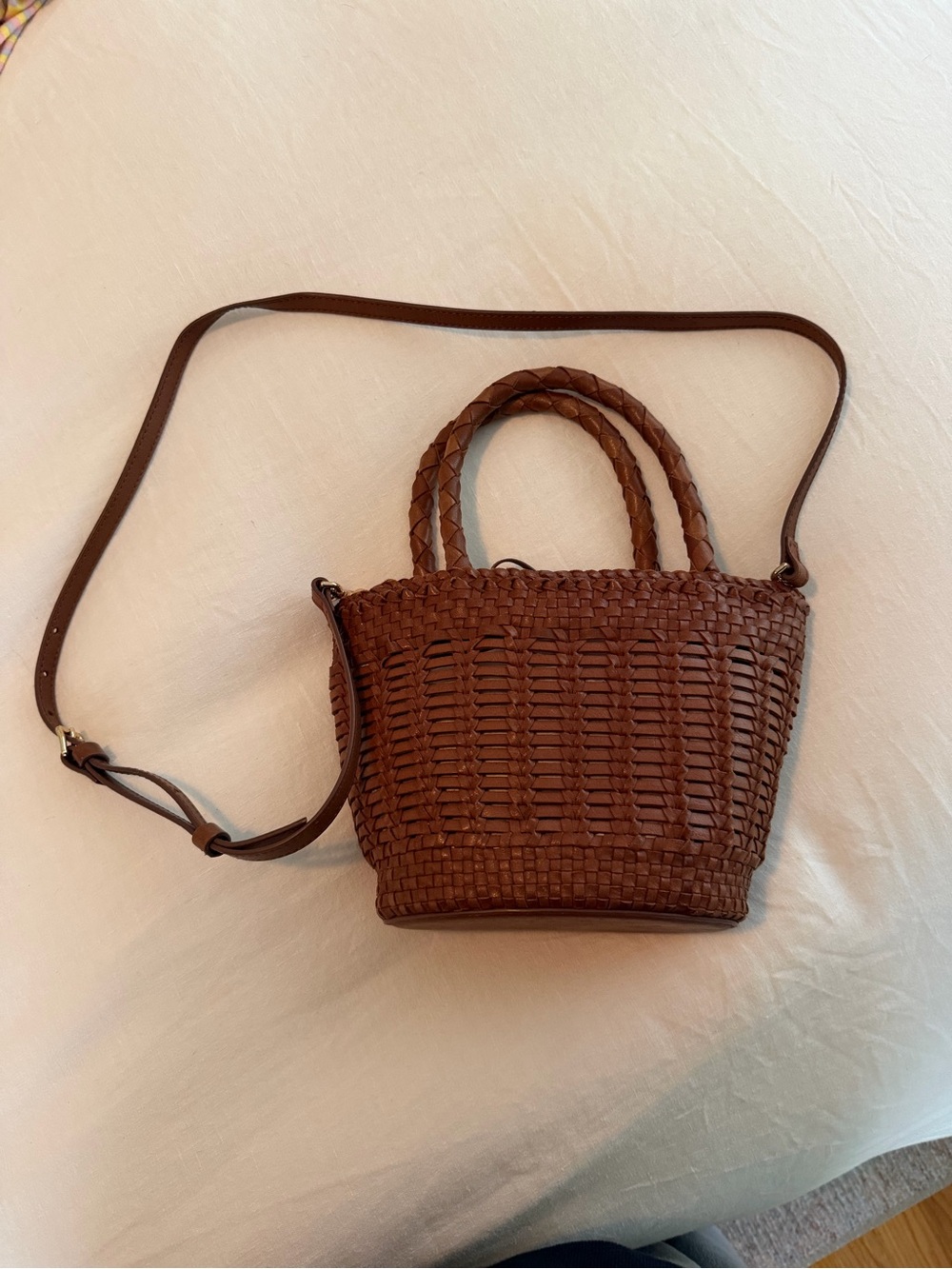 J. Crew woven bag with removable crossbody strap